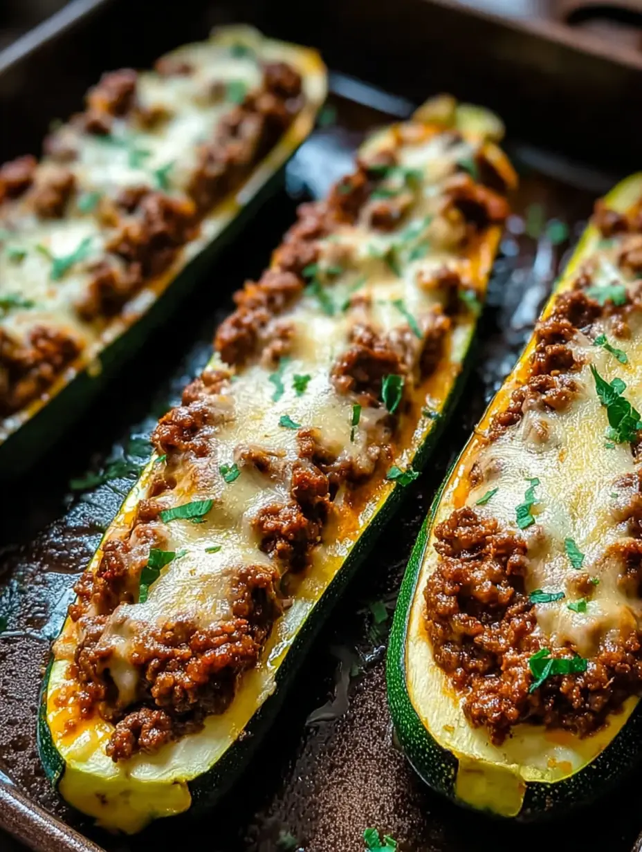 Ground Beef Zucchini Boats