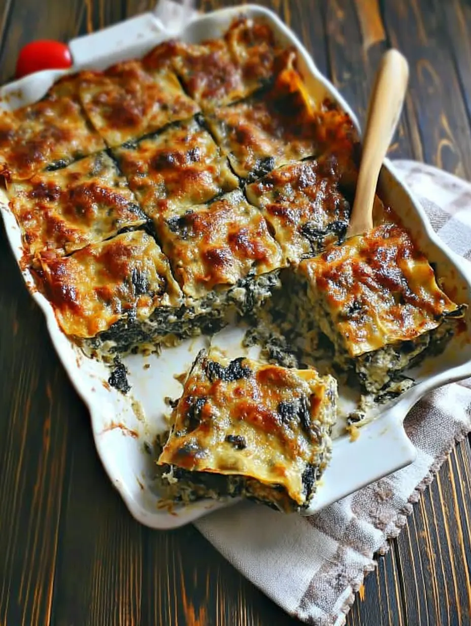Lasagna With Spinach and Mushrooms