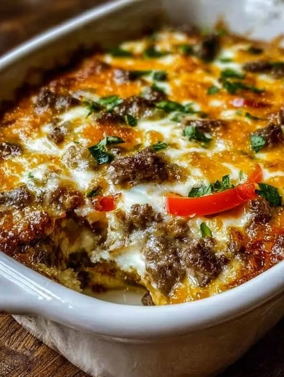 Philly Cheesesteak Casserole