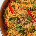 Rainbow Peanut Noodles