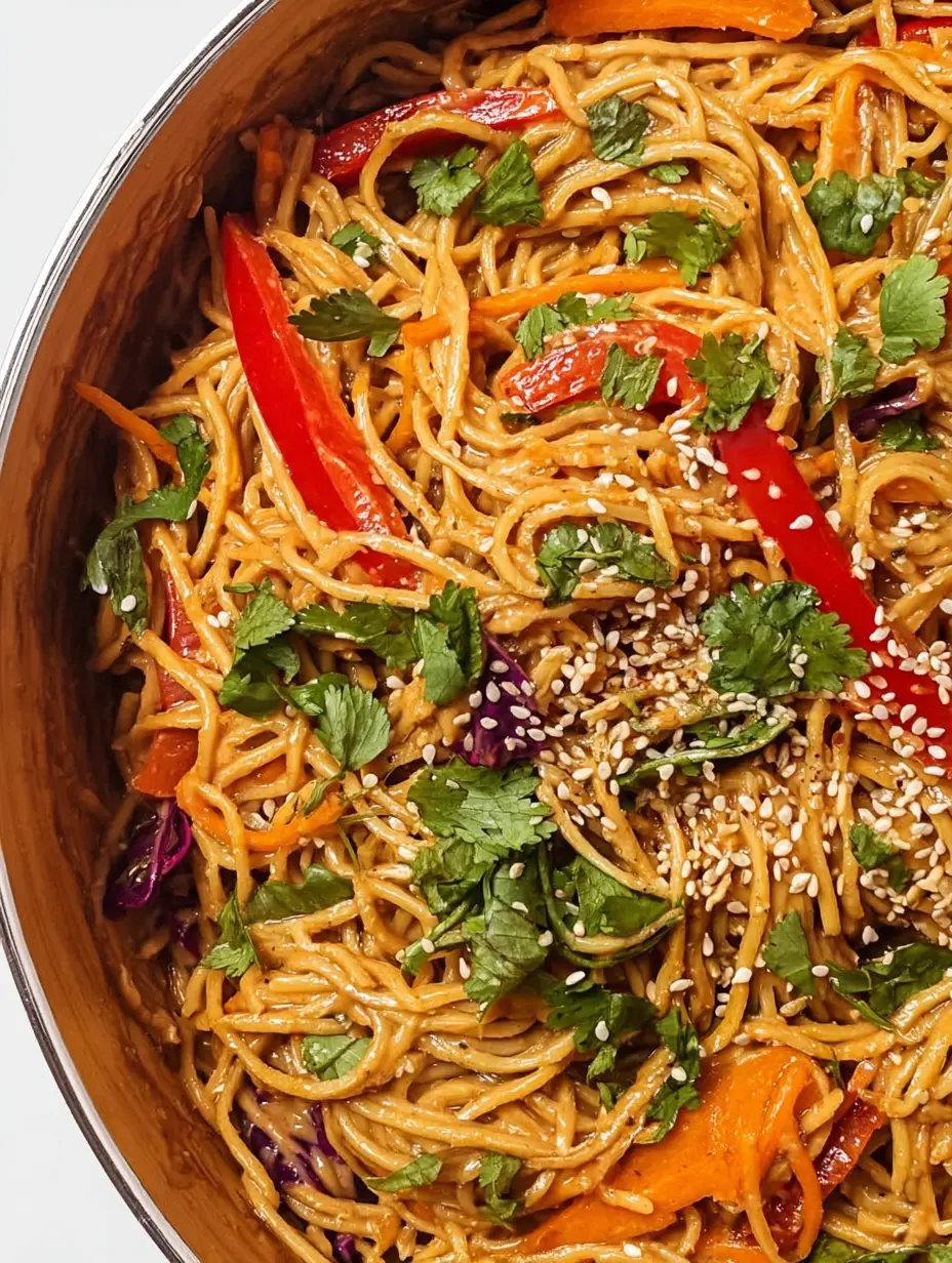 Rainbow Peanut Noodles